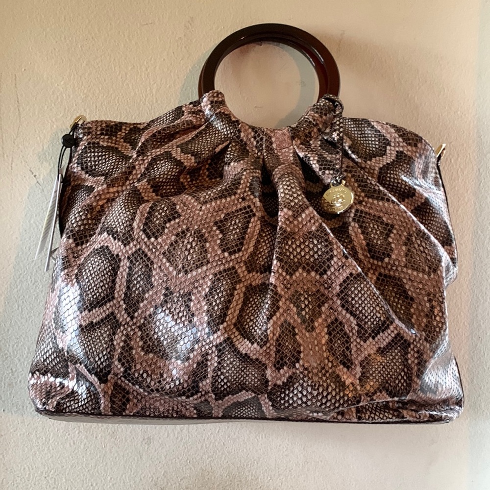 Brahmin Haiku Collection Renata Animal Print Leather Tote Bag